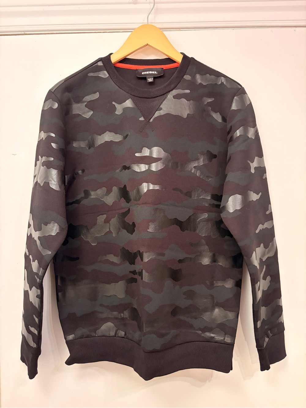 Diesel Men’s Black Camo Crewneck Sweatshirt